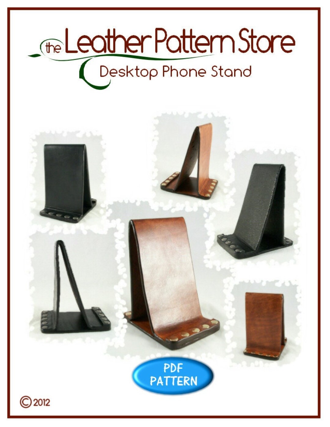 Pattern For Android Chair Pattern PATTERN - Desktop Phone Stand - Digital Leather Pattern - PDF Pattern ...