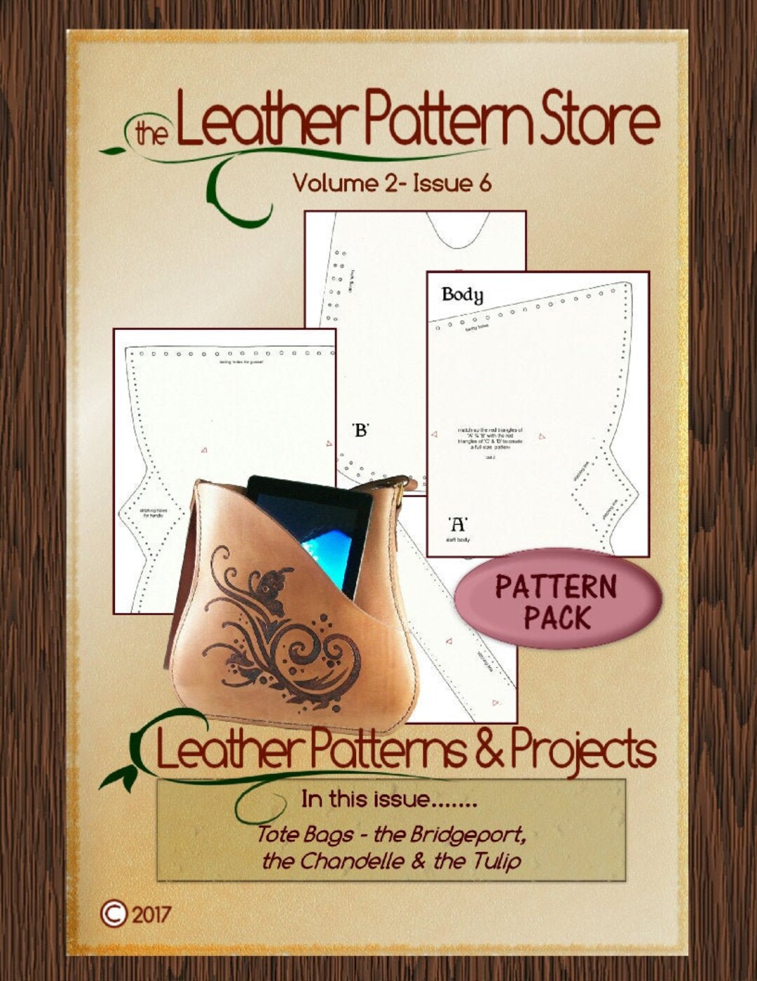 PATTERN Leather Patterns Projects Vol 2 Issue 6 3 Different Tote Bag