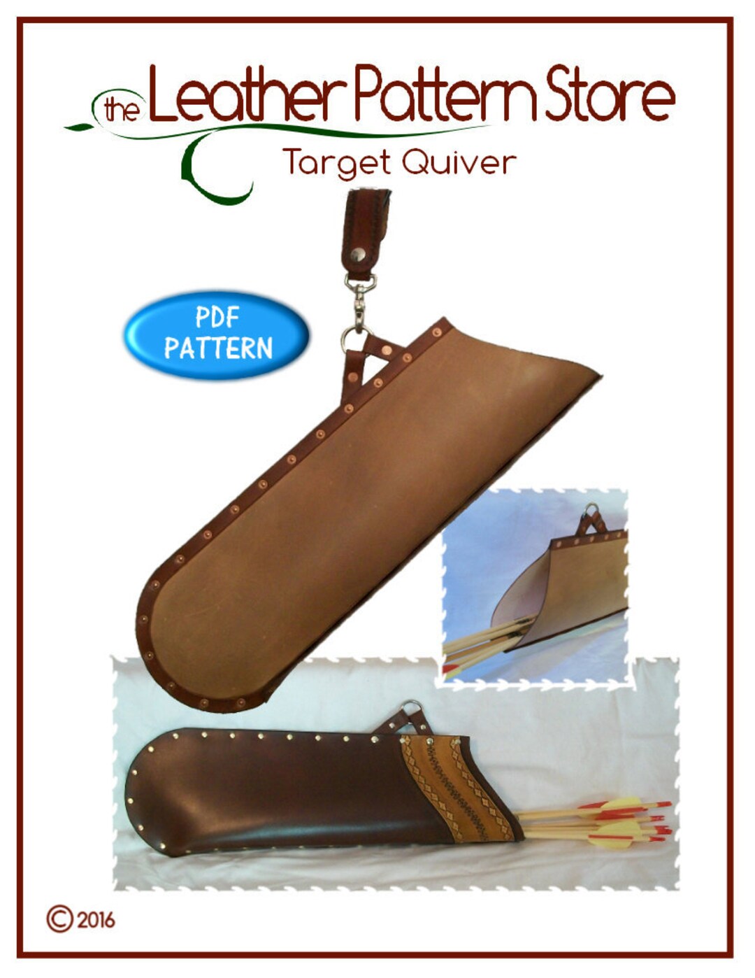 PATTERN - Archery Target Quiver Leathercraft Pattern - Quiver Pattern ...
