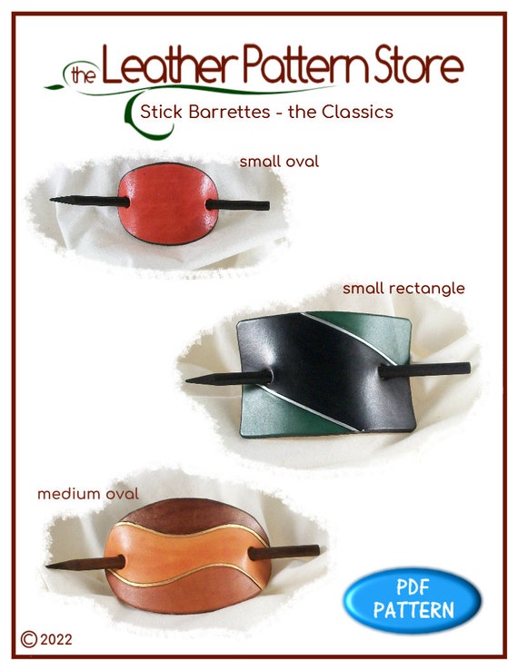 PATTERN - Stick Barrettes - the Classics - instant download ONLY - leather pattern