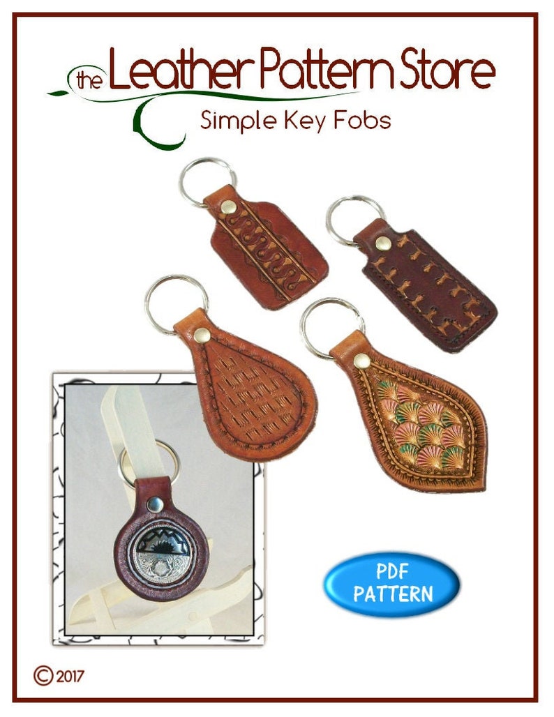 PATTERN Simple Key Fob Patterns for Leathercraft PDF - Etsy