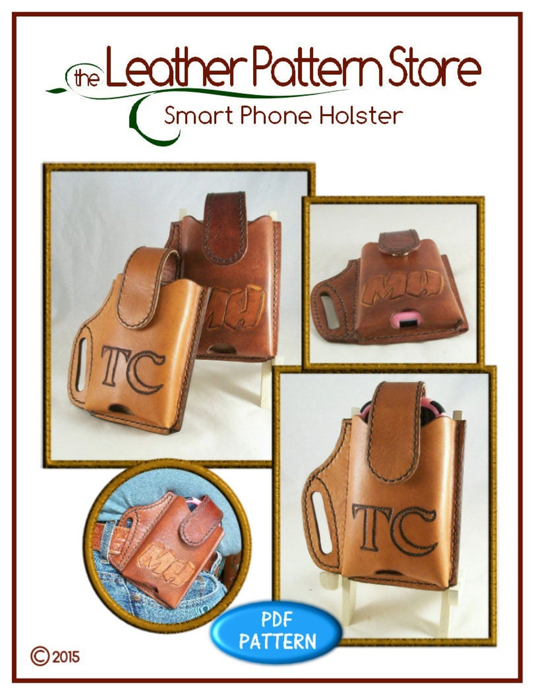 PATTERN Smart Phone Holster Pattern for Leather Leathercraft Pattern