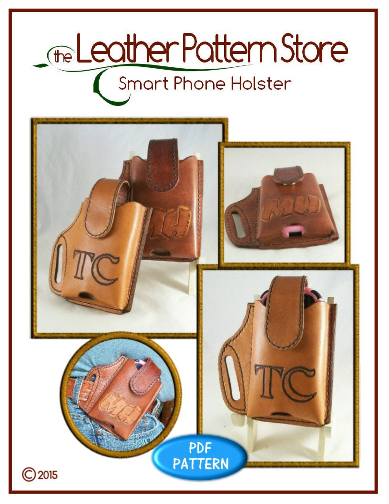 PATTERN Smart Phone Holster Pattern for Leather Leathercraft Pattern
