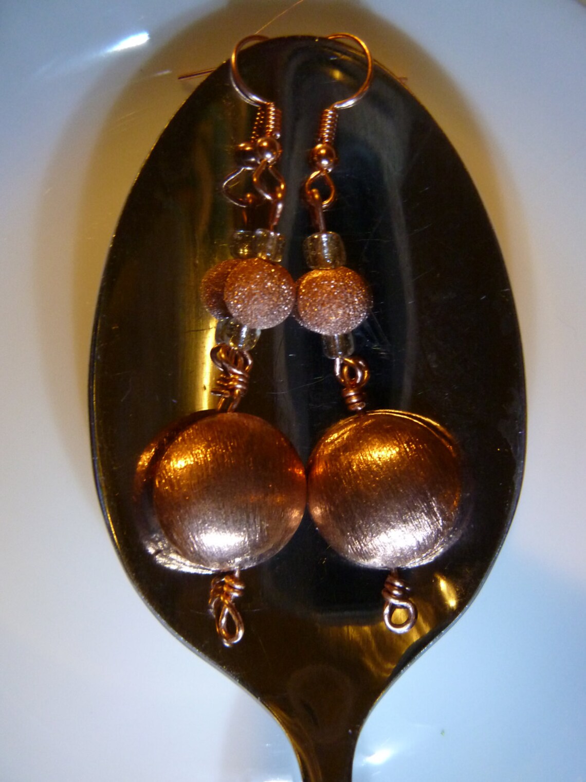 Copper Lady Earrings Dangle Earrings With Copper Beads Etsy