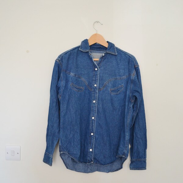 24 HR SALE! Blue Denim Vintage Cowboy Shirt