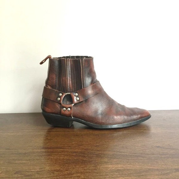 Vintage Brown Leather Western Boots