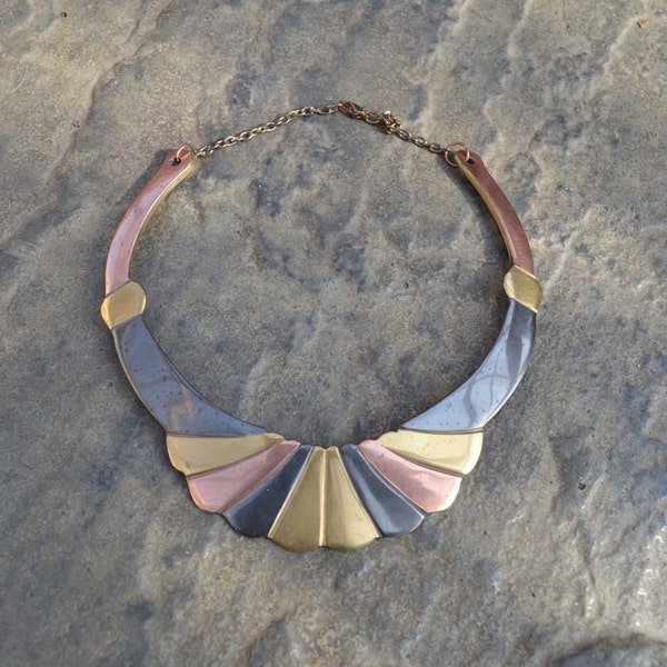 Beautiful Triple Tone Statement necklace