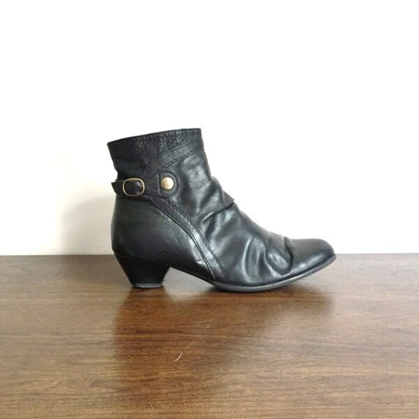 Leather Black Leather Ankle Booties Size 8.5 / UK 6.5 / EU 39