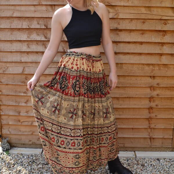 Vintage 90s Bohemian Hippie Gypsy Skirt