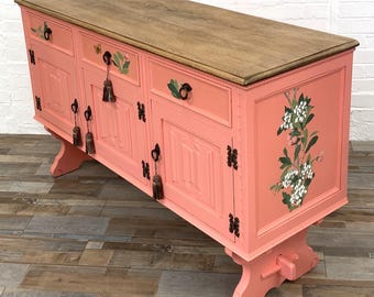 Painted 1930’s Oak Carved Sideboard, Supports Charity