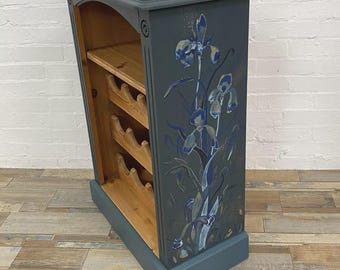 Hand Painted Wine Rack Storage Unit, Supports Charity