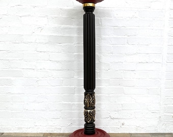 Refinished Antique Carved Mahogany Torchere / Jardiniere, Supports Charity