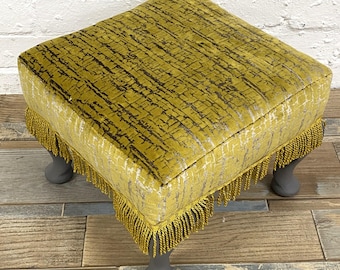 Fully refinished Small Square Antique Footstool, Supports Charity
