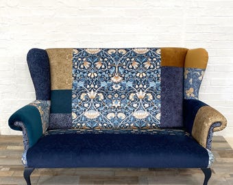 Fully Reupholstered Vintage Parker Knoll Wing Backed Sofa, Supports Charity