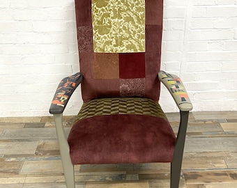 Velvet Patchwork Mid Century Parker Knoll Easy Chair, Supports Charity