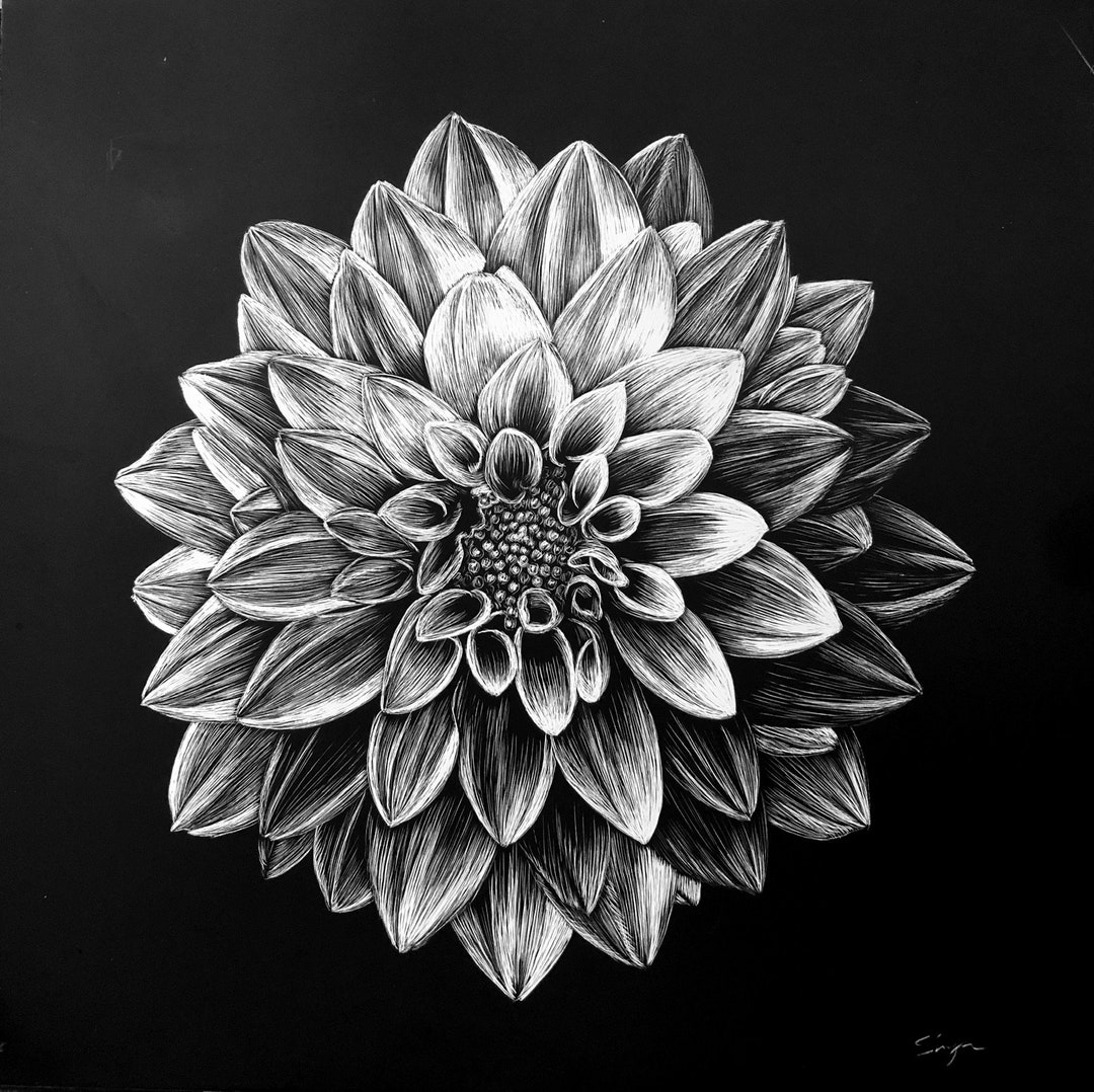 Dahlia Original Art Etsy