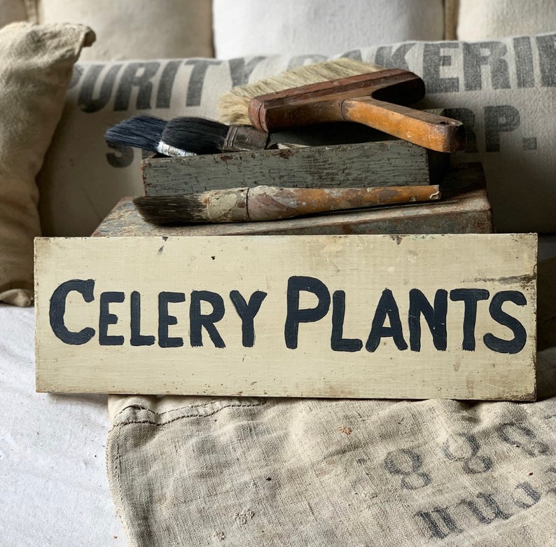 Vintage CELERY PLANTS wood sign/ farm stand fruit produce