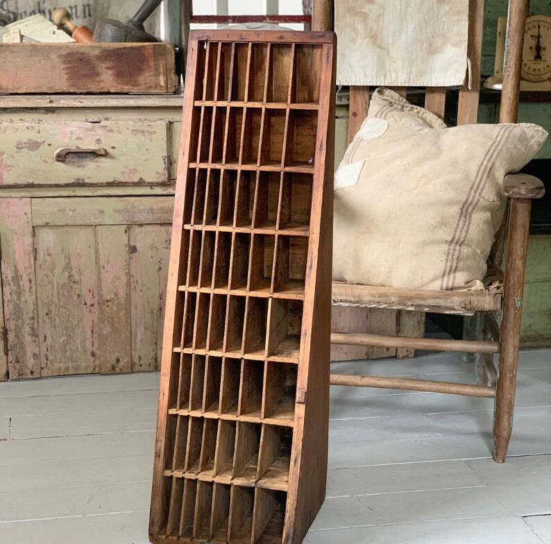Vintage Hamilton Press Printers Cabinet Slanted Cubby Etsy