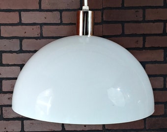 Retro White Dome Mid Century Light Fixture