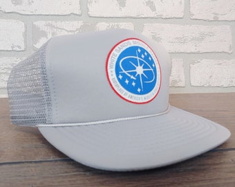 Vintage Grey White Sands Missile Range Snapback Hat Cap Ball Cap NASA SPACE