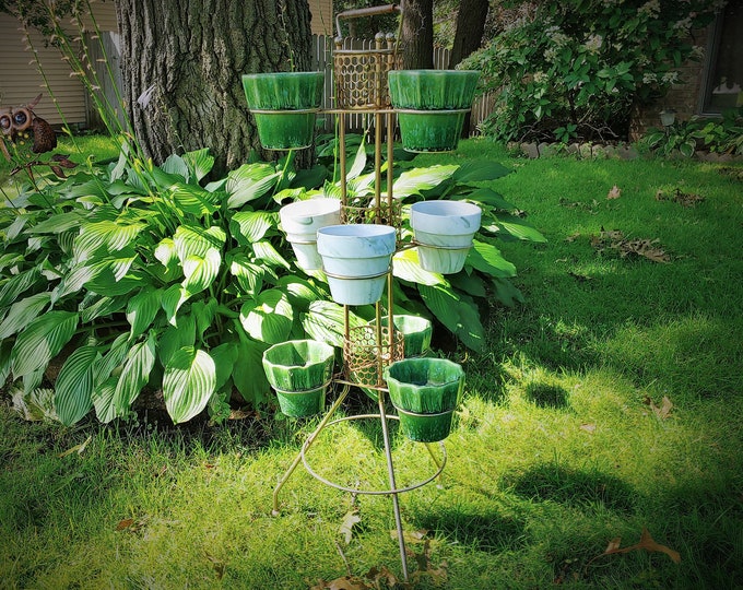 Mid Century Brass Wire Plant Stand Etsy