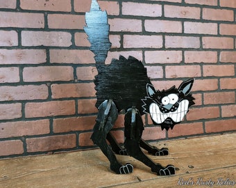 Vintage Wood 3D Black Cat