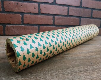 Large roll of Vintage green silk  cotton Bengaline grosgrain ribbon with wired edge great for wrapping Christmas gifts