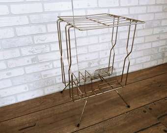 Mid Century Wire Record Rack Record Player Holder