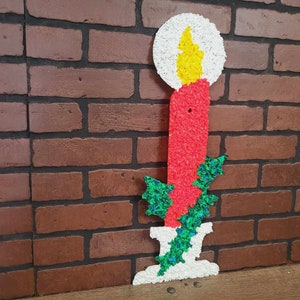Vintage Melted Plastic Popcorn Christmas Candle