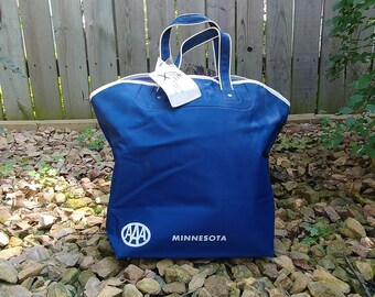 SALE Navy Blue AAA Travel Minnesota Agency Shoulder Tote Carry On Bag Purse