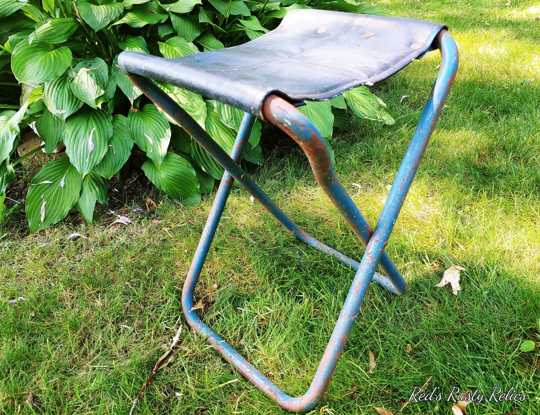 Metal and Canvas Folding Camping Stool - Etsy