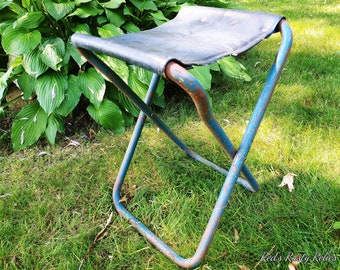 Metal and Canvas Folding Camping Stool