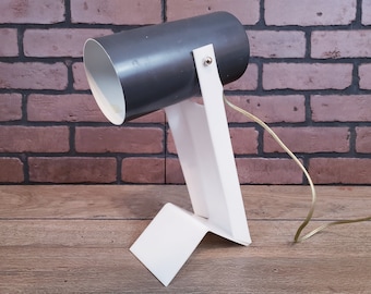 SALE Mid Century Modern Bent White Lucite Z Desk Lamp