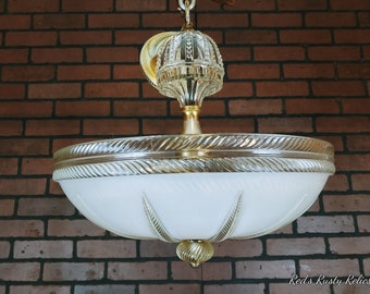 Art Deco Frosted Ceiling Light Fixture Chandelier