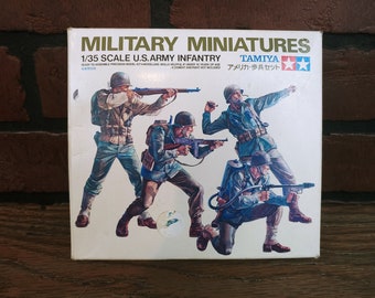 Vintage Tamiya Military Miniatures 1/35 Scale U.S. Army Infantry