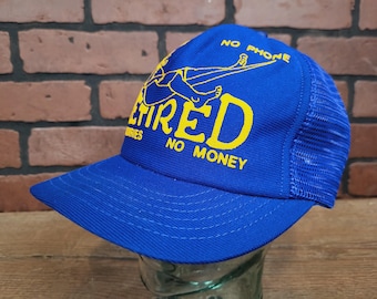 Vintage Retired Trucker Snapback Hat Cap Ball Cap