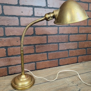 Lampe de bureau industrielle à col de cygne SRS Esrobert, bronze image 4