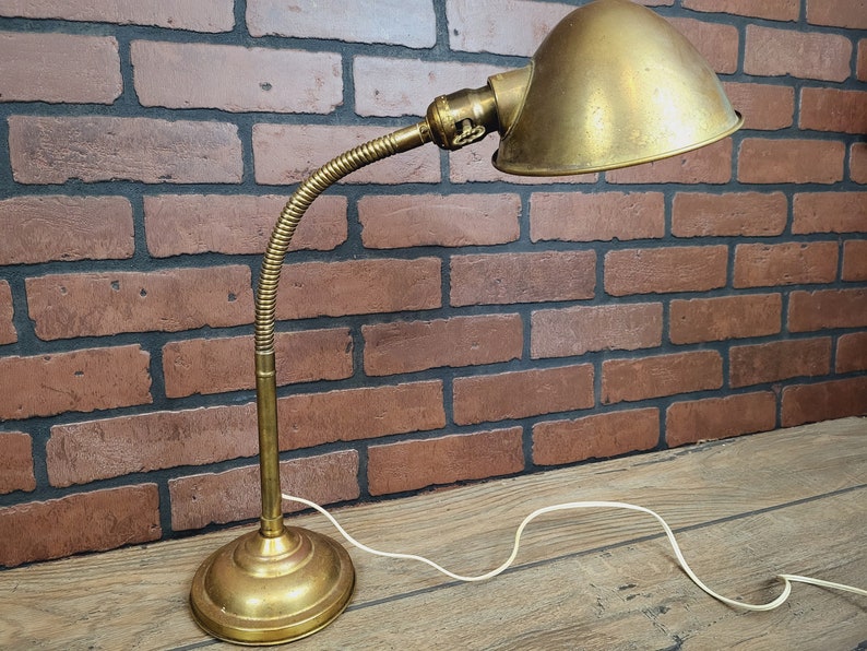 Industrial SRS Esrobert Bronze Gooseneck Desk Lamp image 4