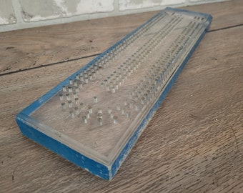 Vintage Lucite Plastic Acrylic Cribbage Board