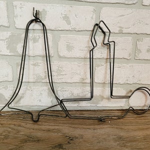 Vintage Wire Metal Forms Bell and 2 Candles image 2