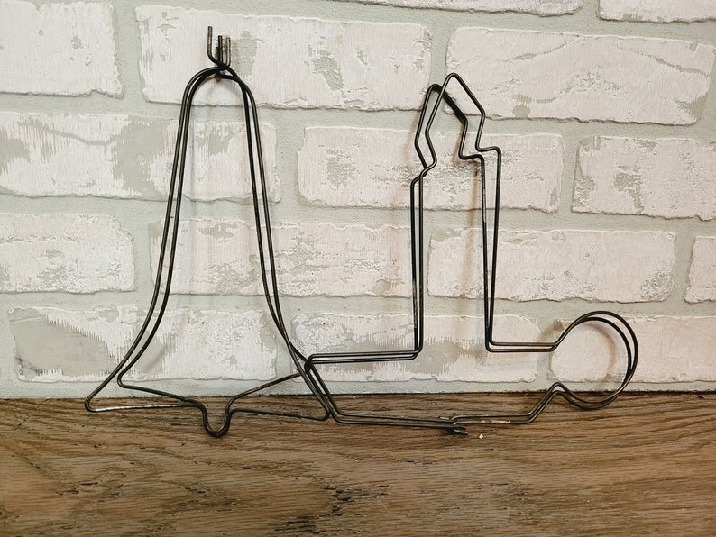 Vintage Wire Metal Forms Bell and 2 Candles image 2