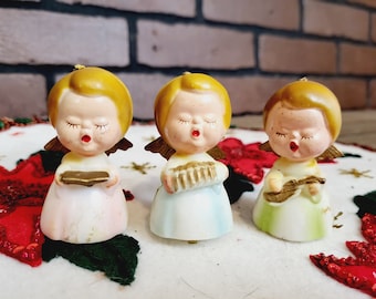 Vintage Plastic Christmas Angel Set of 3