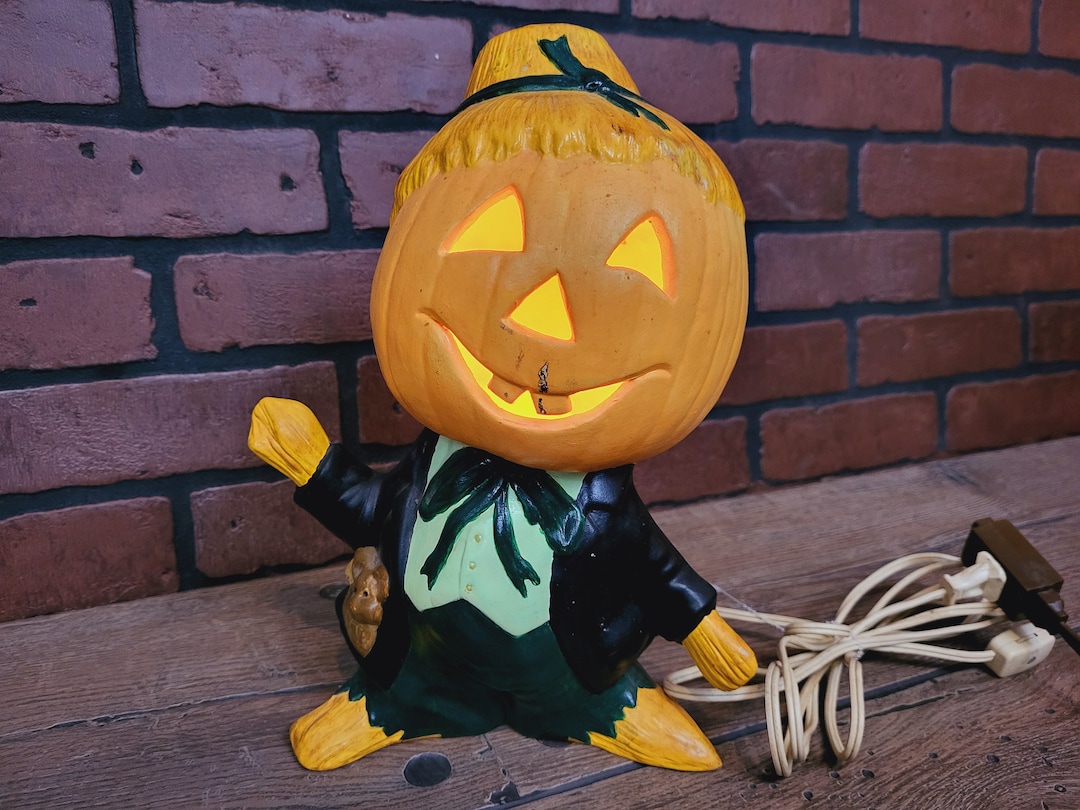 Vintage Ceramic Halloween Pumpkin Jack O Lantern in Tuxedo - Etsy