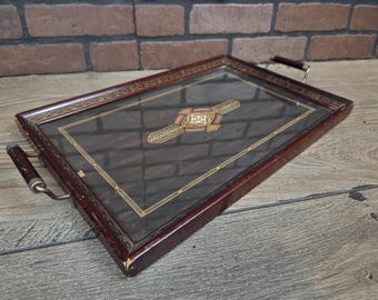 Vintage Art Deco Serving Tray with Glass