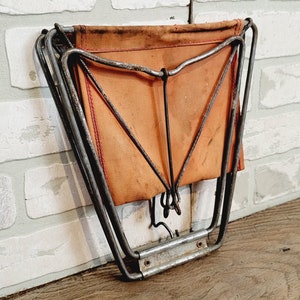 Vintage Orange Folding Camping Stool Chair Seat image 6