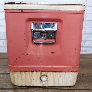 Retro Pink Metal Coleman Cooler image 5