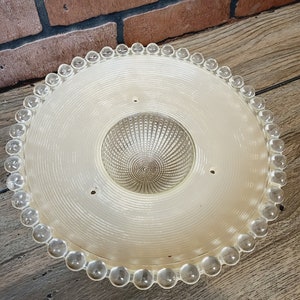 Vintage 10 Art Deco Pink Round Saucer Depression Era Chandelier Ceiling Light Fixture Glass Shade image 4