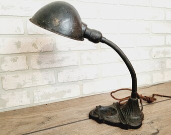 Industrial Bronze Gooseneck Desk Lamp