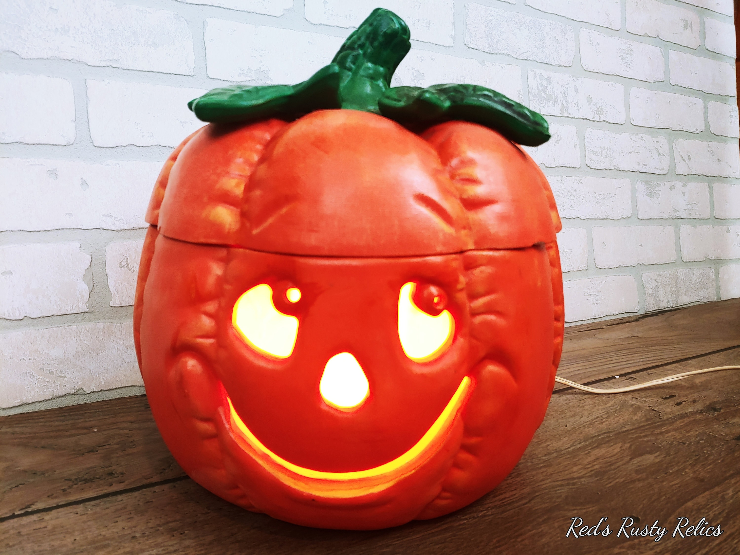 Vintage Ceramic Lighted Halloween Pumpkin Jack O Lantern - Etsy
