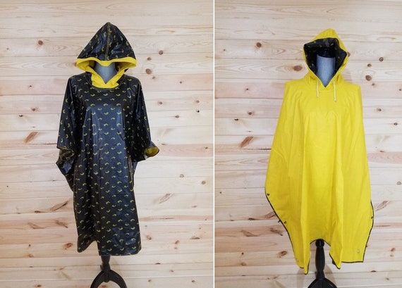 Yellow Rain Jacket/Poncho/Coat Size Large L with B